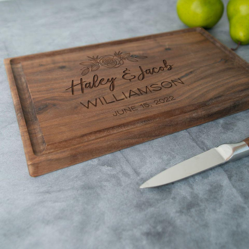 Personalized Walnut Cutting Boards with Juice Grooves -  - Qualtry