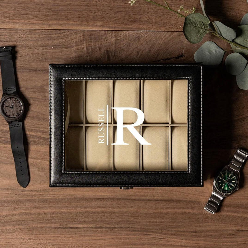 Monogrammed watch box cheap