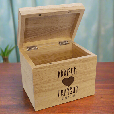Personalized Wedding Keepsake Woodbox -