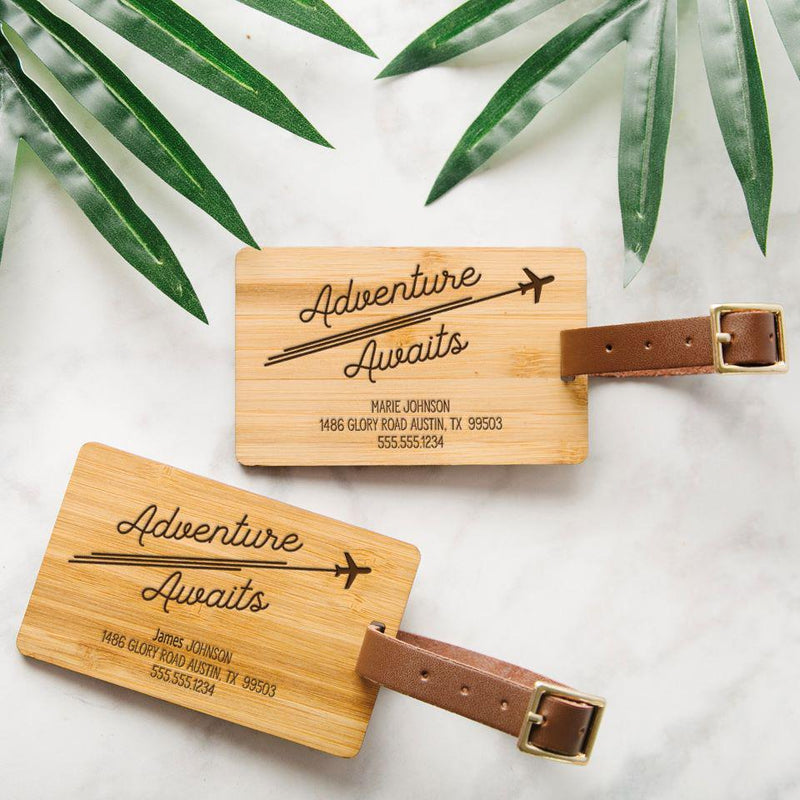 Personalized Wood Luggage Tags -  - Qualtry