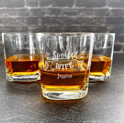 Personalized Wedding Square Rocks Glasses -