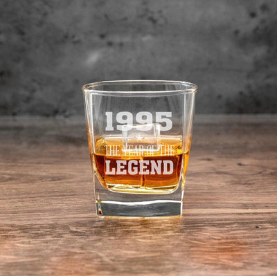 Personalized Year Of The Legend Birthday Square Rocks Glass -