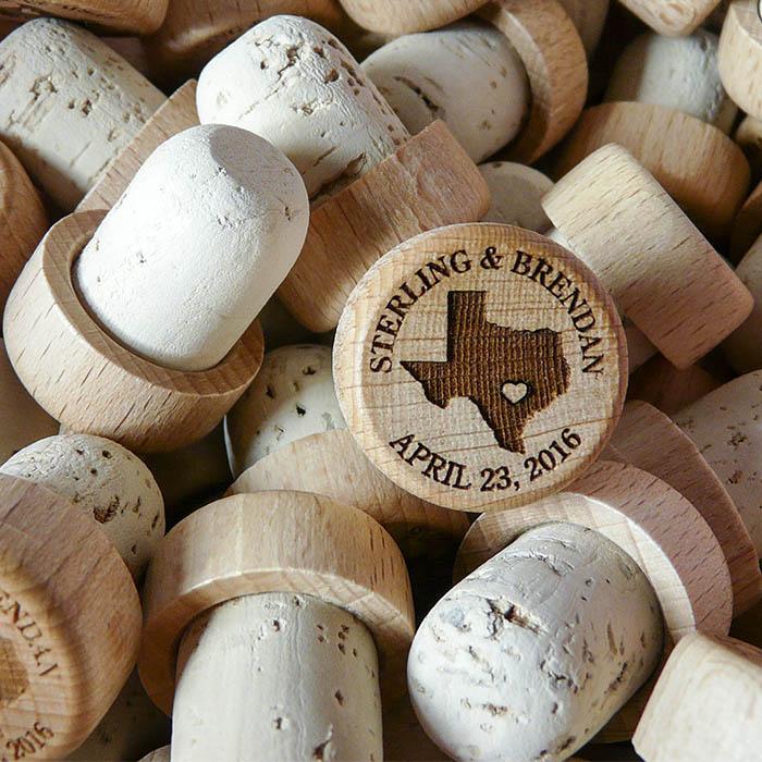 Personalized State of Love Wine Cork Stoppers -