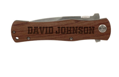 Personalized Wood Handle Pocket Knife -