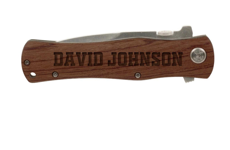 Personalized Wood Handle Pocket Knife -