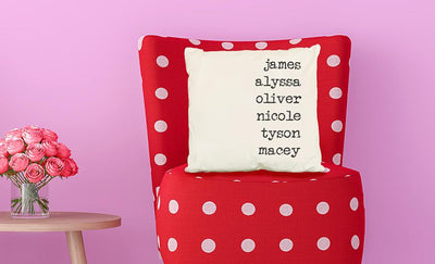 Family Names Personalized Throw Pillow Cover -  - JDS