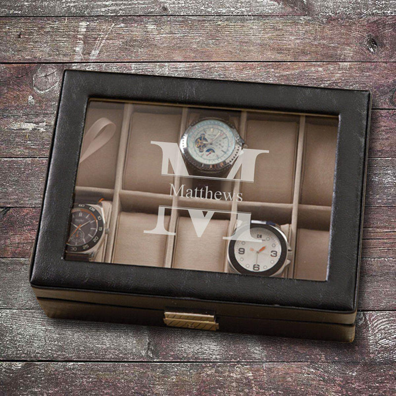 Monogrammed outlet watch box