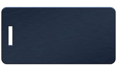 Personalized Aluminum Luggage Tags with Optional Leather Casing - Navy / Landscape