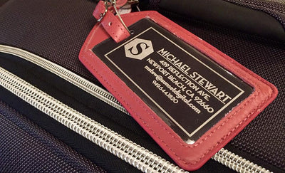 Personalized Aluminum Luggage Tags with Optional Leather Casing -  - Completeful