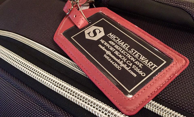 Personalized Aluminum Luggage Tags with Optional Leather Casing -  - Completeful