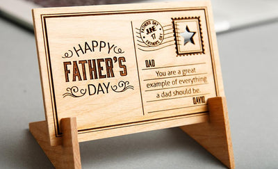 Father’s Day Personalized Wood Postcards -  - Qualtry