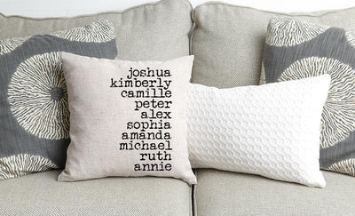 Family Names Personalized Throw Pillow Cover -  - JDS