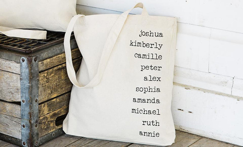 Personalized Family Names Tote Bags -  - Qualtry