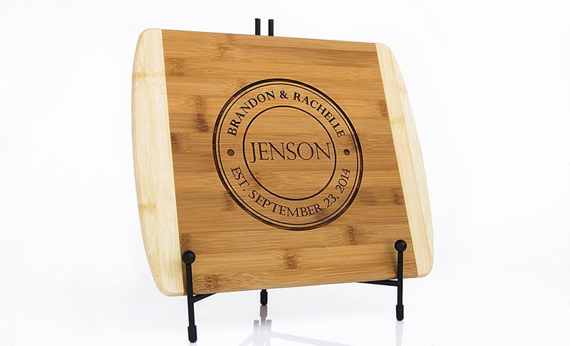 Personalized 11x14 Bamboo Cutting Board with Rounded Edge -  - Qualtry