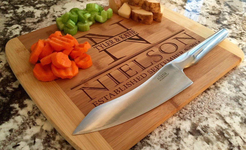 Personalized 11x14 Bamboo Cutting Board with Rounded Edge -  - Completeful