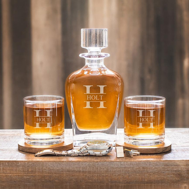 Personalized Antique Whiskey Decanter Gift Set -  - JDS