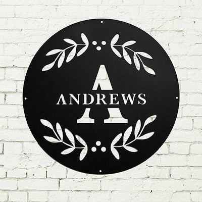Personalized Family Name Metal Sign – Andrews Design -  - Completeful
