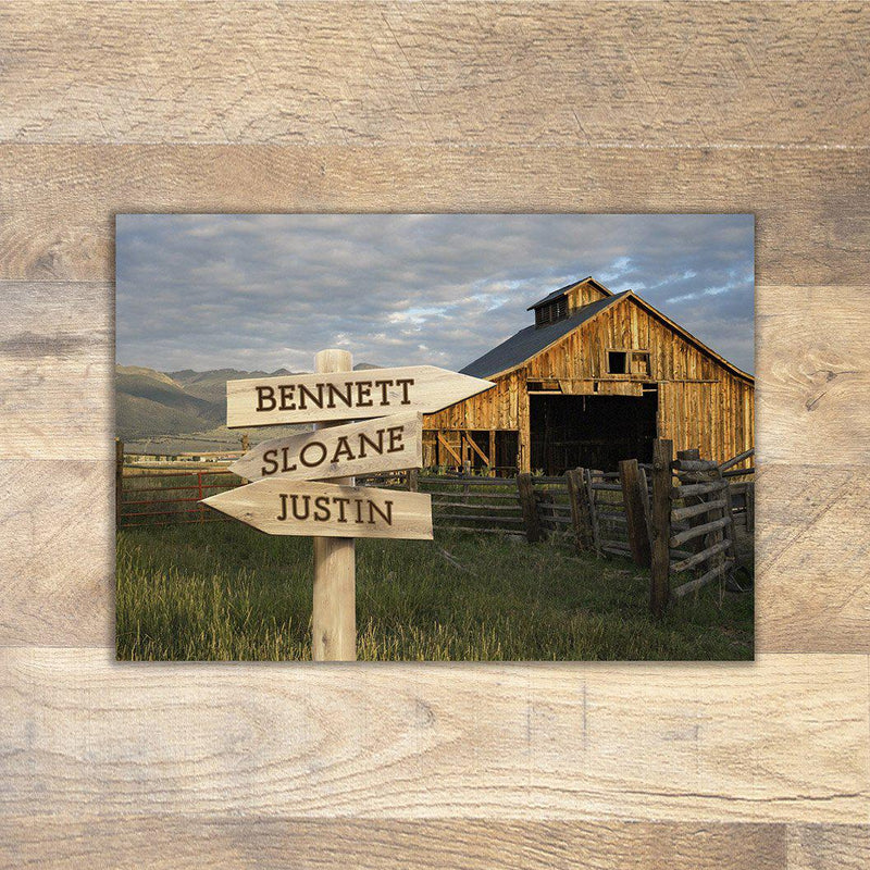 Personalized Barn Canvas Print with Family Names -  - JDS