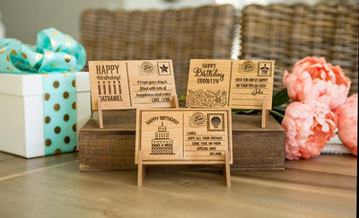 Personalized Wood Birthday Postcards -  - Qualtry