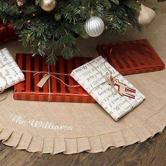 Personalized Burlap Christmas Tree Skirt -  - Completeful