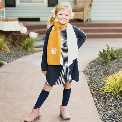 Personalized Kids' Knit Scarves - Mustard - Qualtry
