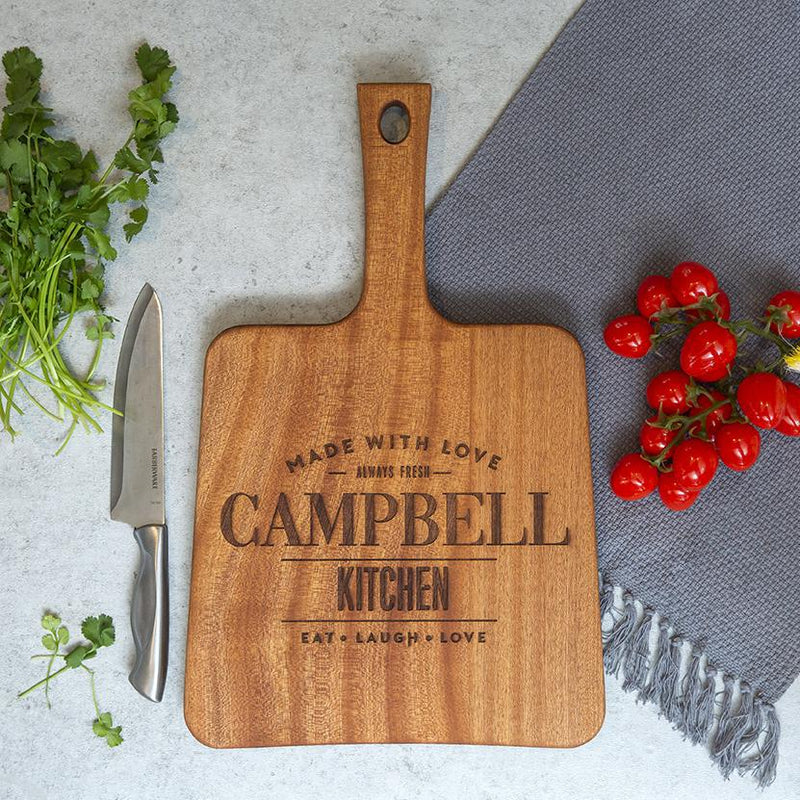 Personalized Mahogany Keystone Handled Cutting Boards -  - Qualtry