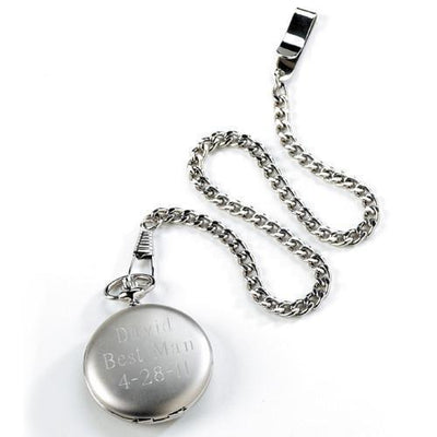 Personalized Silver Brushed Pocket Watch -  - JDS