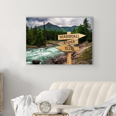 Personalized River Canvas Print with Family Names -  - JDS