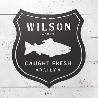 Personalized Metal Sign with Fish – Wilson Design -  - JDS