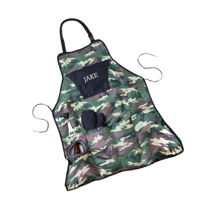 Personalized Deluxe Camouflage Apron Grilling Set -  - JDS