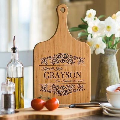 Personalized Handled Wood Serving Boards - XL -  - Qualtry