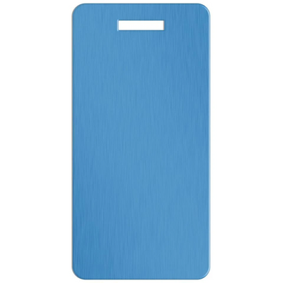 Personalized Aluminum Luggage Tags with Optional Leather Casing - Aqua / Portrait - Qualtry