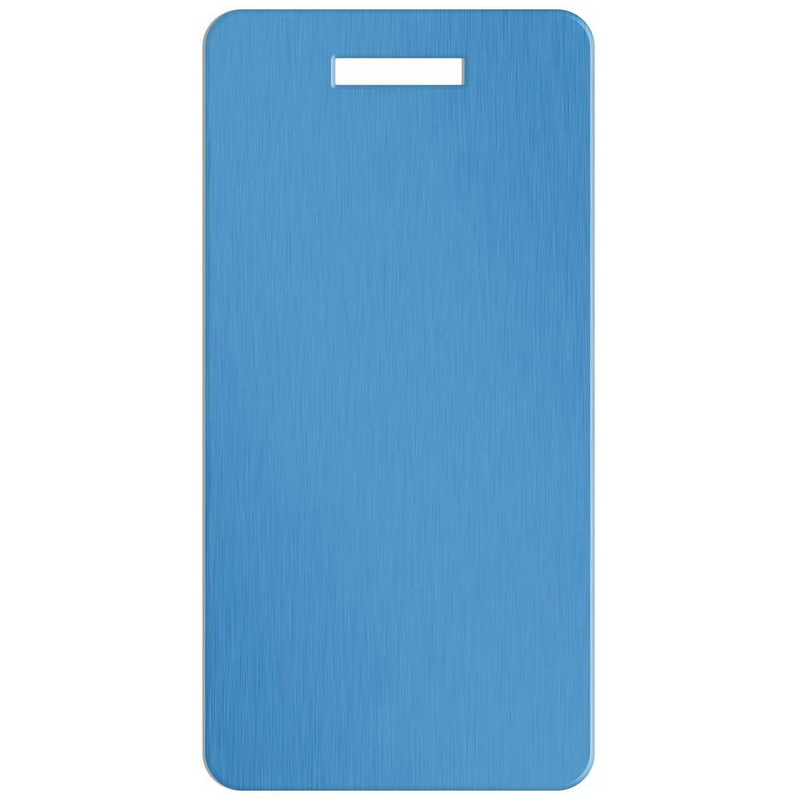 Personalized Aluminum Luggage Tags with Optional Leather Casing - Aqua / Portrait
