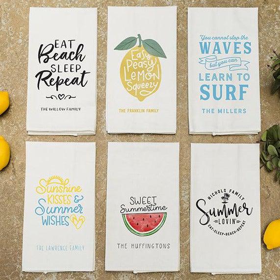 Personalized Summer Tea Towels -