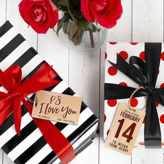Personalized Wooden Valentine’s Gift Tags -  - Qualtry
