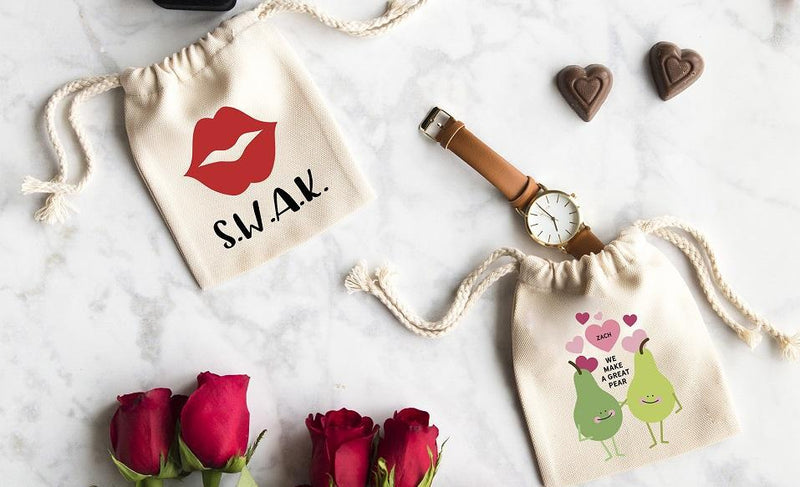 Personalized Love Themed Small Gift Bags -