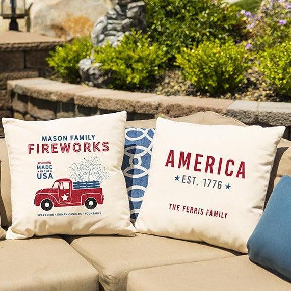 Personalized Patriotic Throw Pillow Covers -  - Qualtry