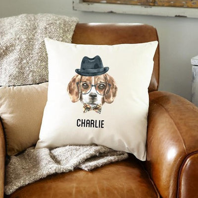 Personalized Watercolor Dog Throw Pillow Covers -  - Qualtry