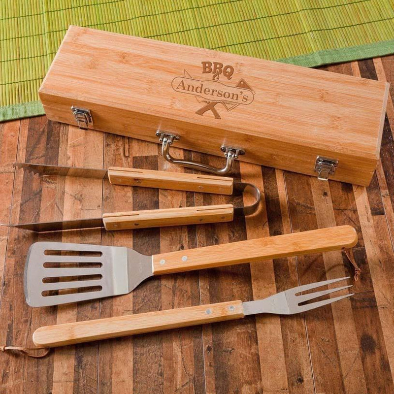 Personalized BBQ Grill Set - Custom Logo - - Lazerworx