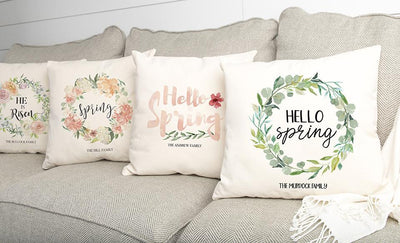 Personalized Spring Throw Pillow Covers -  - Qualtry