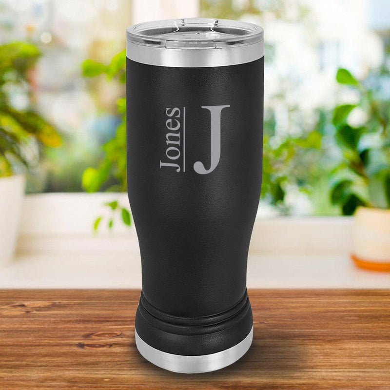 Personalized Black Insulated Pilsner 20oz. - Modern - JDS