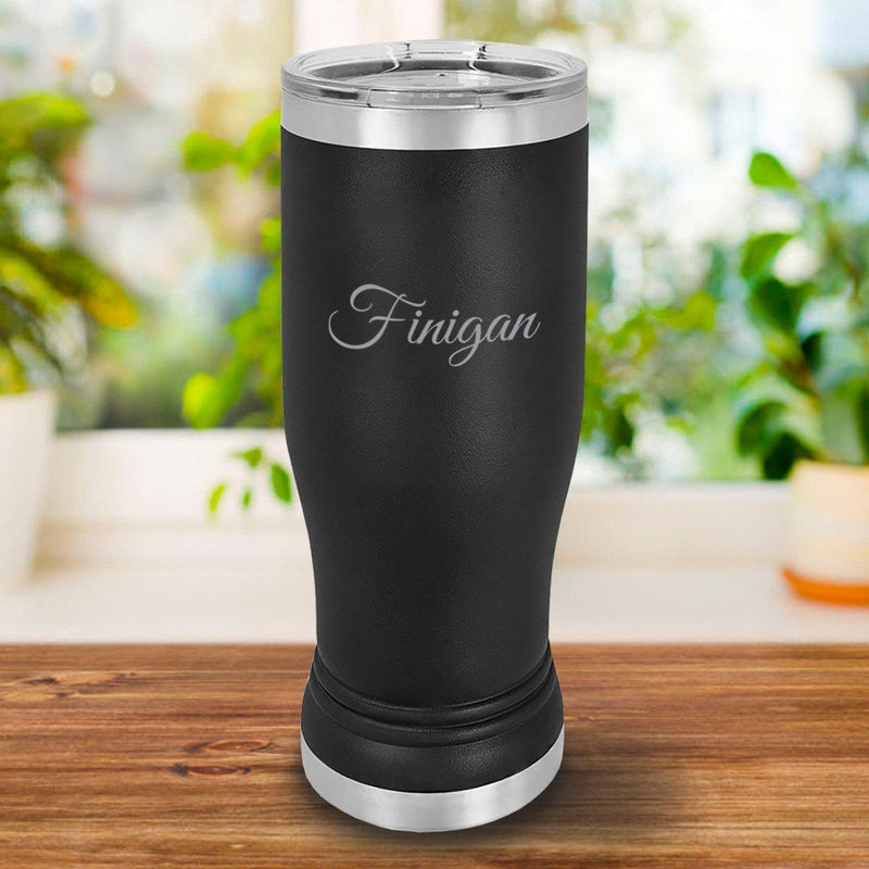 Personalized Black Insulated Pilsner 20oz. - Script - JDS