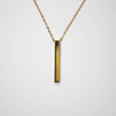 Personalized Vertical Bar Necklaces - Gold - Completeful