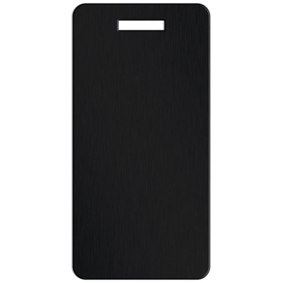 Personalized Aluminum Luggage Tags with Optional Leather Casing - Black / Portrait