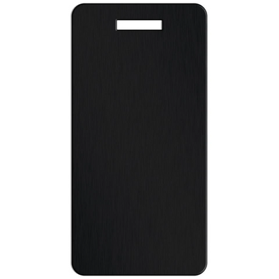 Personalized Aluminum Luggage Tags with Optional Leather Casing - Black / Portrait - Qualtry
