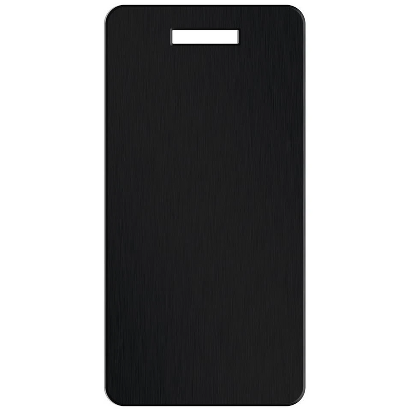 Personalized Aluminum Luggage Tags with Optional Leather Casing - Black / Portrait