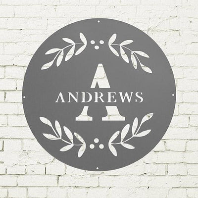 Personalized Family Name Metal Sign – Andrews Design -