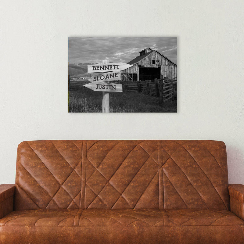 Personalized Barn Canvas Print with Family Names -  - JDS