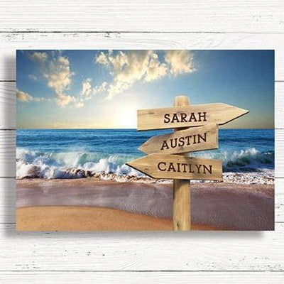 Personalized Beach Canvas Print with Family Names -  - JDS