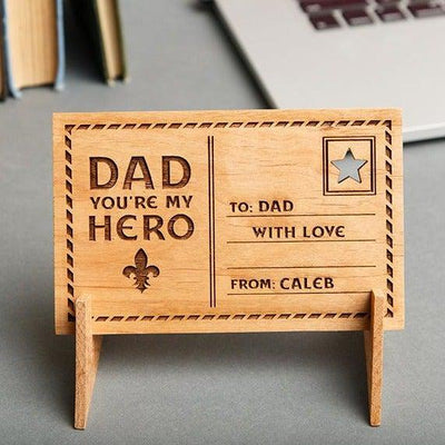 Father’s Day Personalized Wood Postcards -  - Qualtry